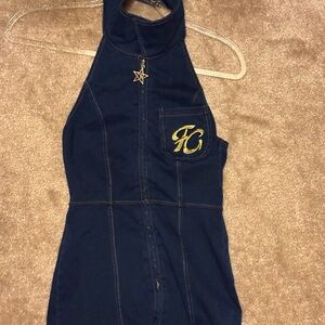 Navy Blue Halter Mini Dress